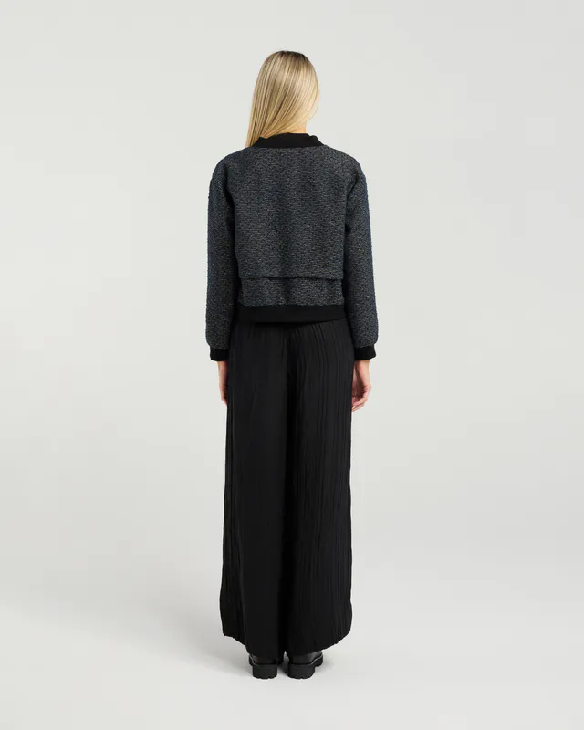 Model wearing Twilight Weave Benny Bomber By Et Alia Available at Beetees Nelson