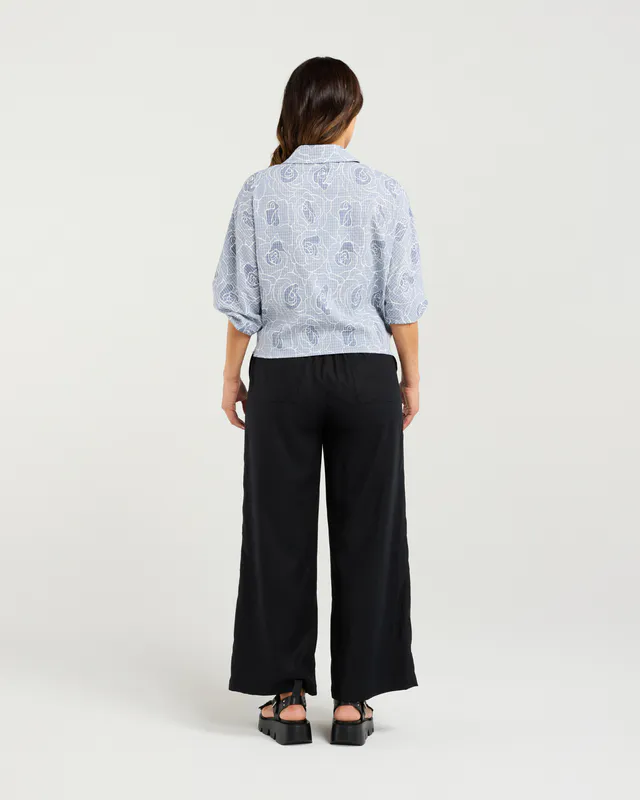 Model wearing Floral Check Heidi Shirt By Zafina Available at Beetees Nelson