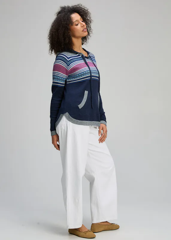 Model wearing DK Denim Apres Hoodie By Zaket & Plover Available at Beetees Nelson