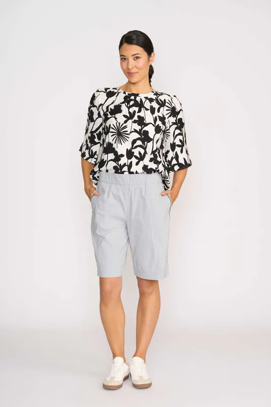 Model wearing Silhouette Floral Top - 3 Scoops By Foil Available at Beetees Nelson