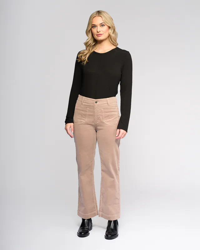 Model wearing Twig Daily Cord Pant By Vassalli Available at Beetees Nelson