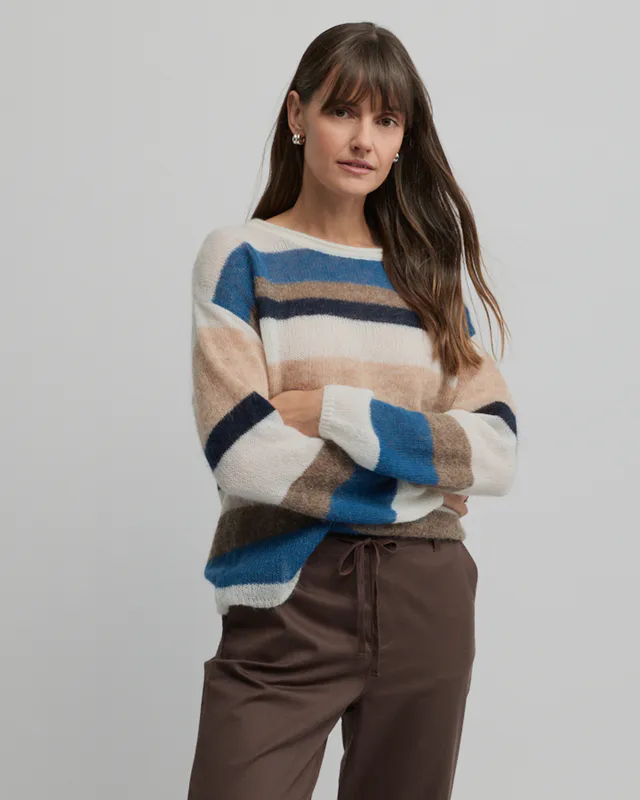 Model wearing Carpi Ashen Knit By Yarra Trail Available at Beetees Nelson