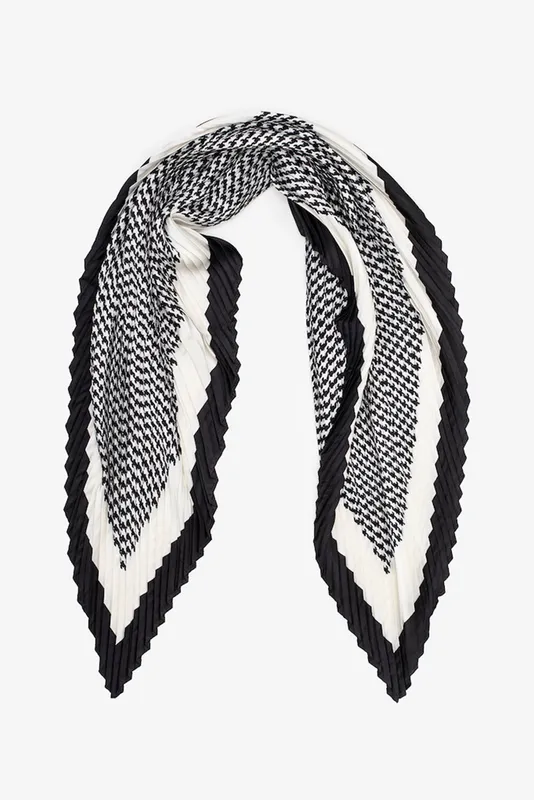 Houndstooth Pleated Scarf By Antler NZ Available at Beetees Nelson