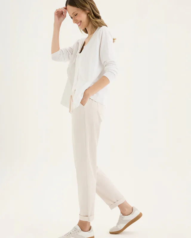 Model wearing Cashew Mont Pant By Yarra Trail Available at Beetees Nelson