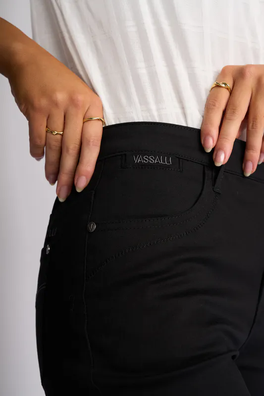 Model wearing Black Custom Poplin Short By Vassalli Available at Beetees Nelson