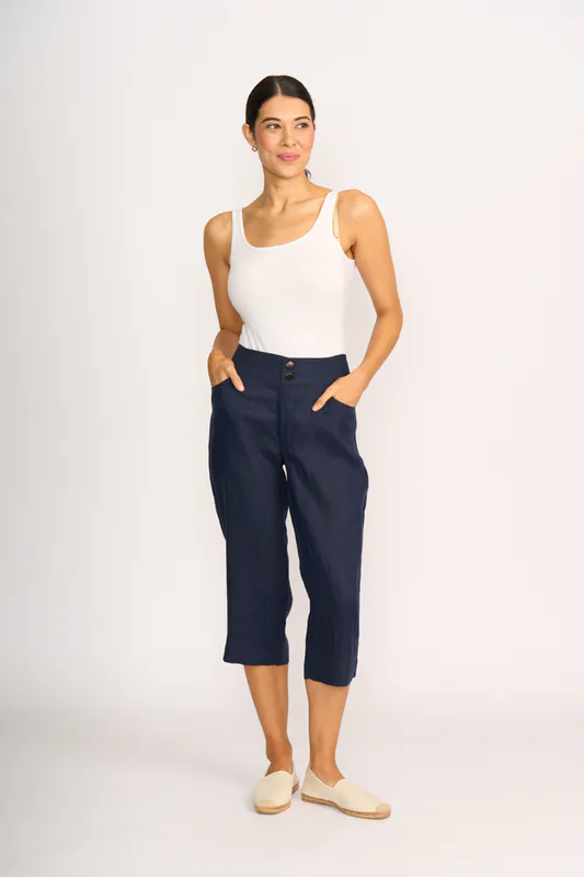 Model wearing Midnight Trousers - Wide Leg By Preen Available at Beetees Nelson