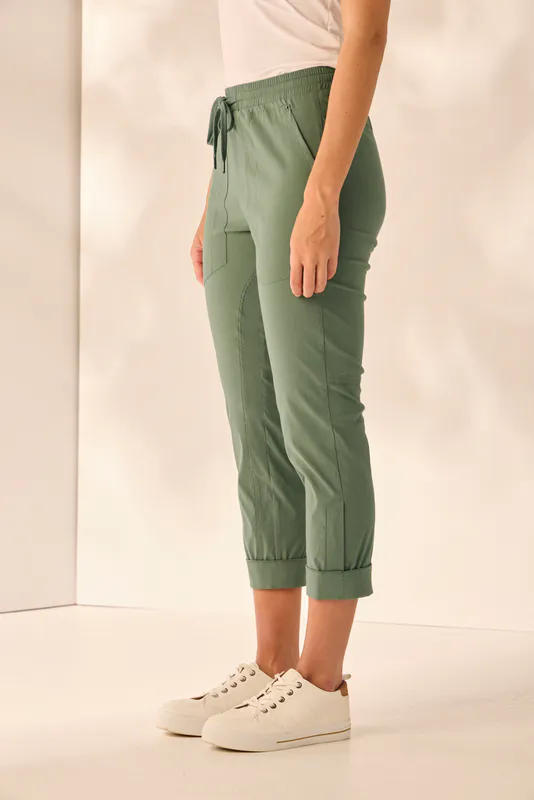 Model wearing Pine LTL Port 7/8 Pant By Lania Available at Beetees Nelson