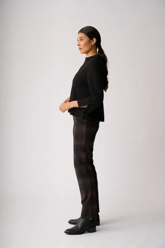 Model wearing Black Relaxed, Split Back Jumper By Memo Available at Beetees Nelson