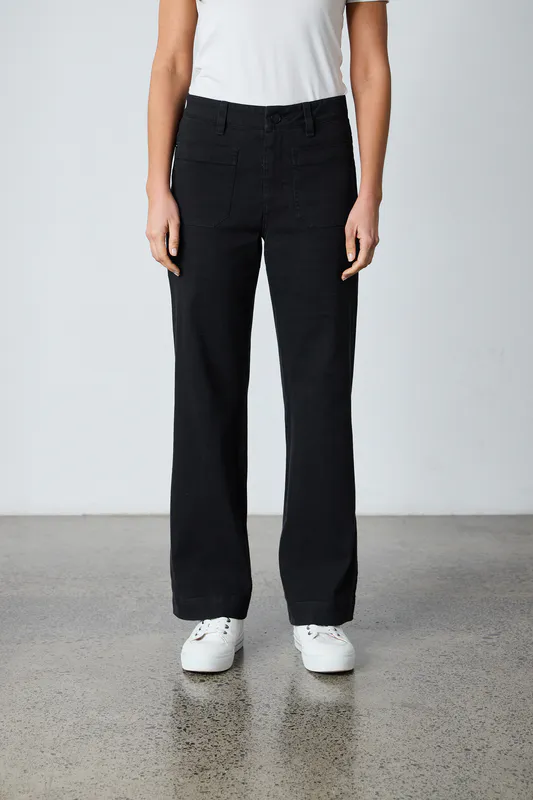 Model wearing Black Chrome Jean By Lania Available at Beetees Nelson