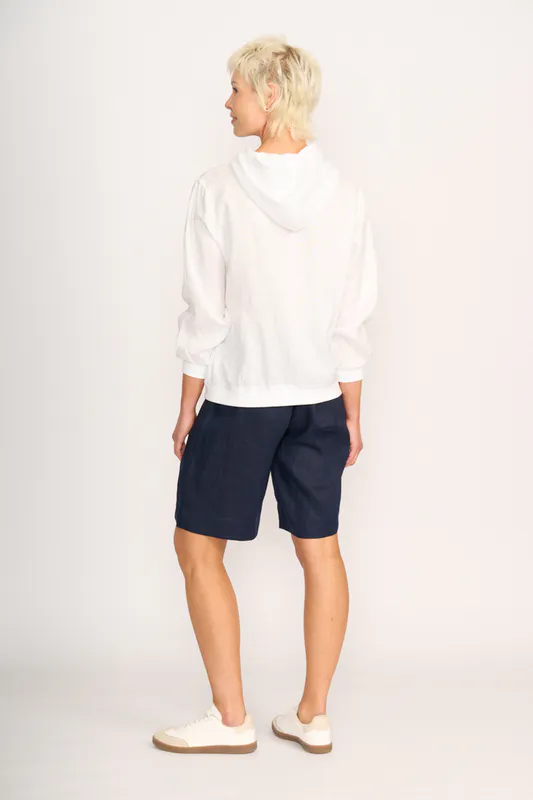 Model wearing White Jacket - Relaxed, Zip Front By Preen Available at Beetees Nelson