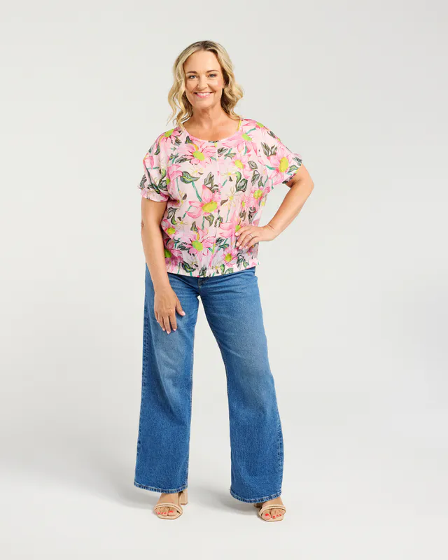 Mode wearing Gentle Garden Ella Top By Zafina Available at Beetees Nelson