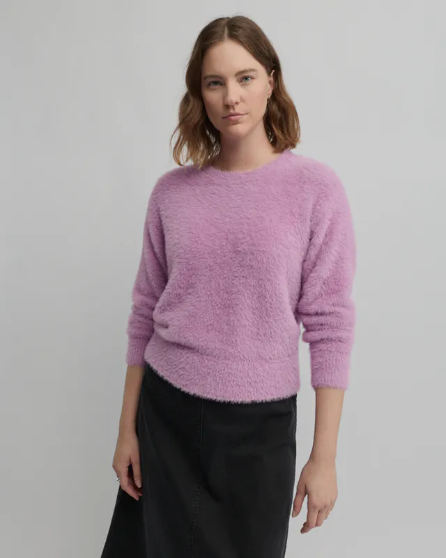 Model wearing Crepe Pink Hearth Knit By Yarra Trail Available at Beetees Nelson