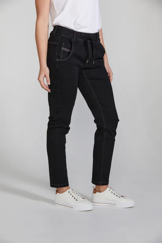 Model wearing Black Fort Jean By Lania Available at Beetees Nelson