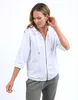 Model wearing White Beachy Zip Hoodie By Elm Available at Beetees Nelson