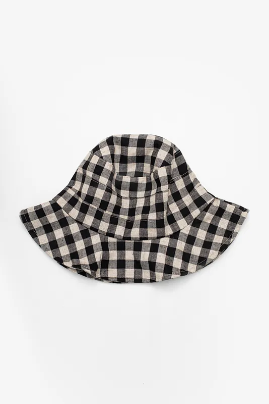 Black Gingham Bucket Hat By Antler NZ Available at Beetees Nelson