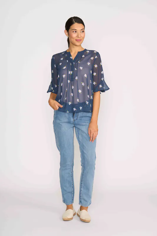 Model wearing Blue Wash That's Inthreadable Jean By Memo Available at Beetees Nelson