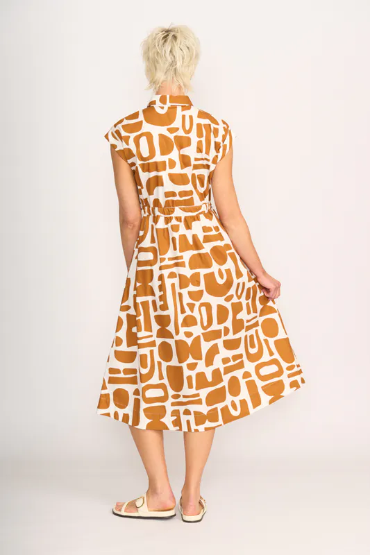 Model wearing Atrium Born Free Dress By Foil Available at Beetees Nelson