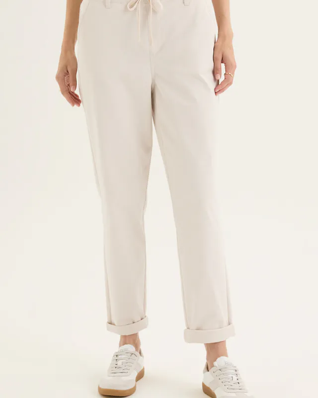 Model wearing Cashew Mont Pant By Yarra Trail Available at Beetees Nelson