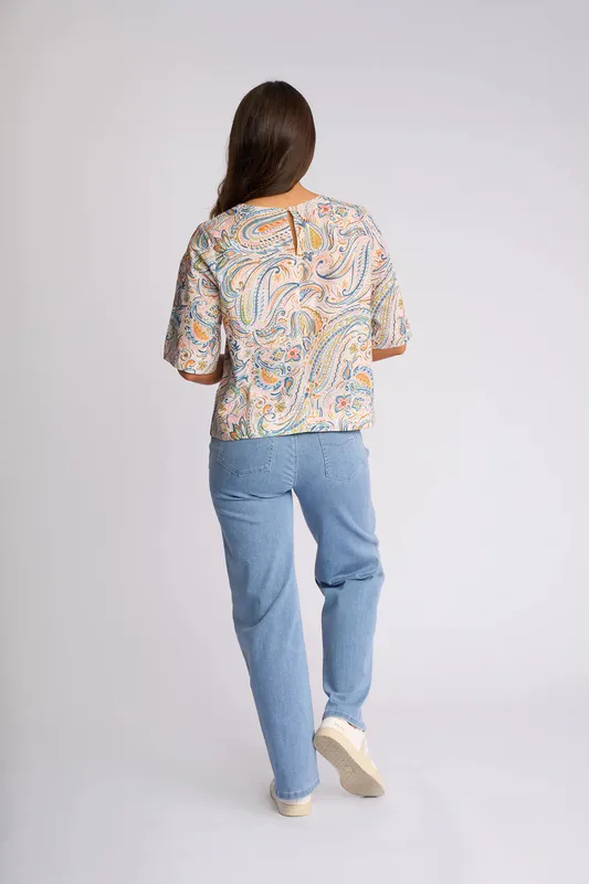 Model wearing Aurora Athena Top By Vassalli Available at Beetees Nelson