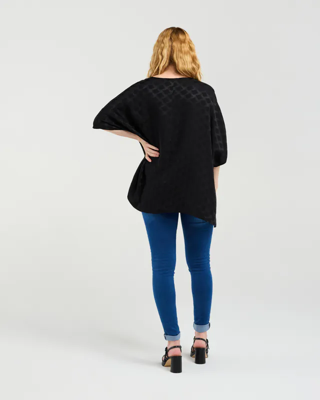 Model wearing Black Clara Top By Seduce Available at Beetees Nelson