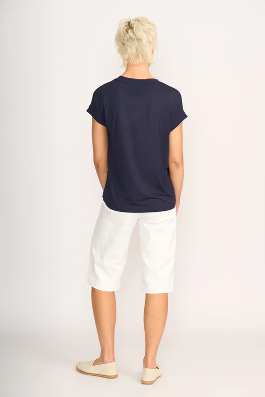 Model wearing Floral Dream Contrast Trim Top By Memo Available at Beetees Nelson