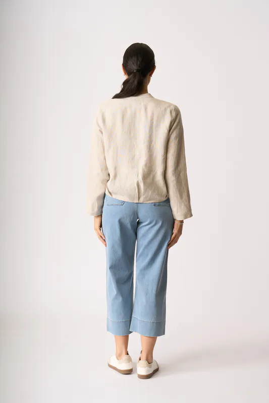 Model wearing Hydrangea Tee - Swing Fit By Preen Available at Beetees Nelson