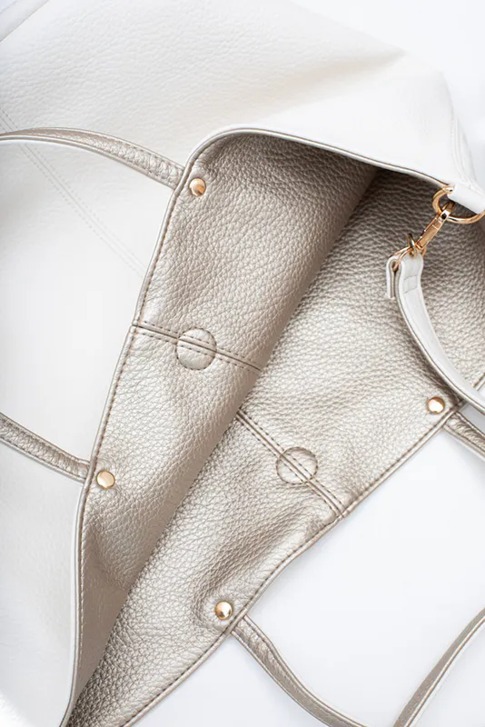 Bone & Gold Hartley Reversible Tote By Antler NZ available at Beetees Nelson