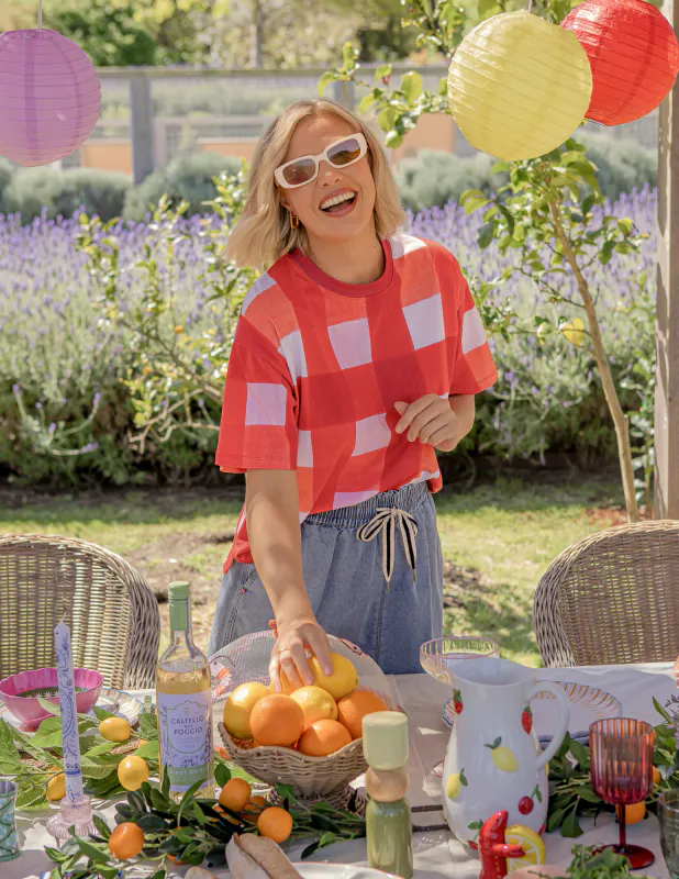 Model wearing Poppy Edin Tee By Elm Available at Beetees Nelson