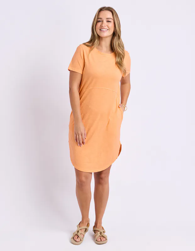 Model wearing Melon Bay Dress By Foxwood Available at Beetees Nelson