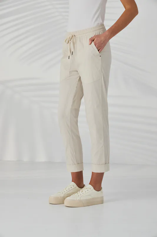 Model wearing Almond LTL Port 7/8 Pant By Lania Available at Beetees Nelson