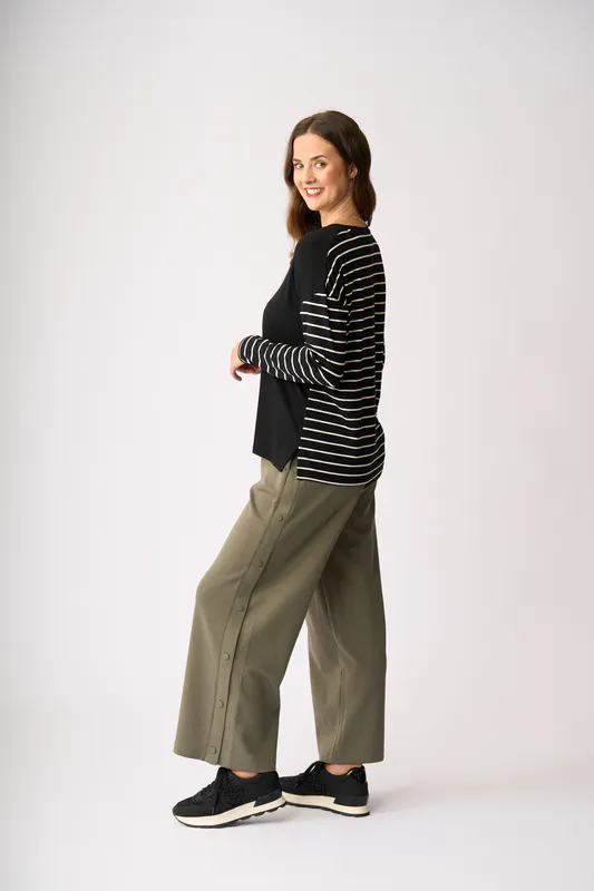 Model wearing Moon Phases Combo Print Top By Foil Available at Beetees Nelson