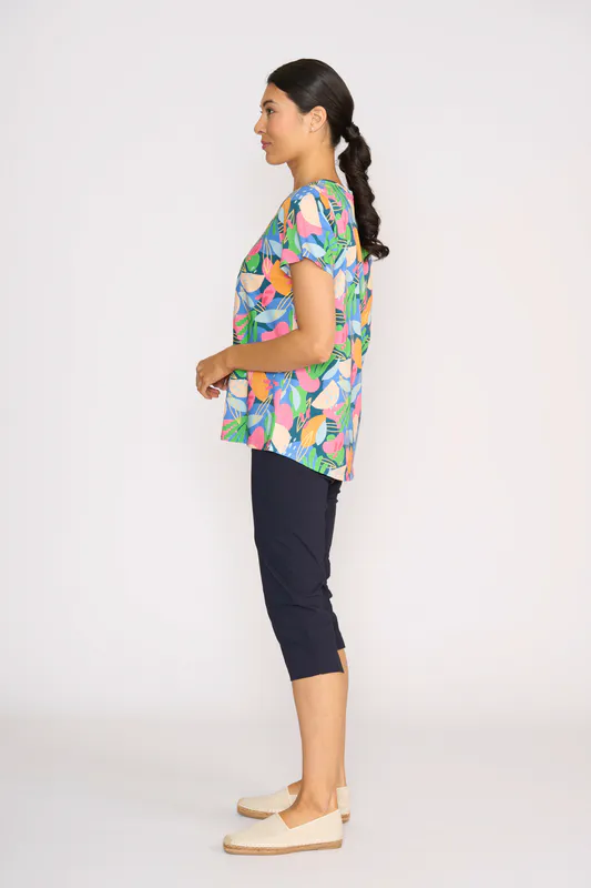 Model wearing True Navy Pant - 3/4 By Esplanade Available at Beetees Nelson