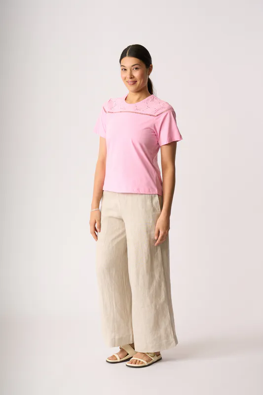 Model wearing String Pull Together Pant By Foil Available at Beetees Nelson