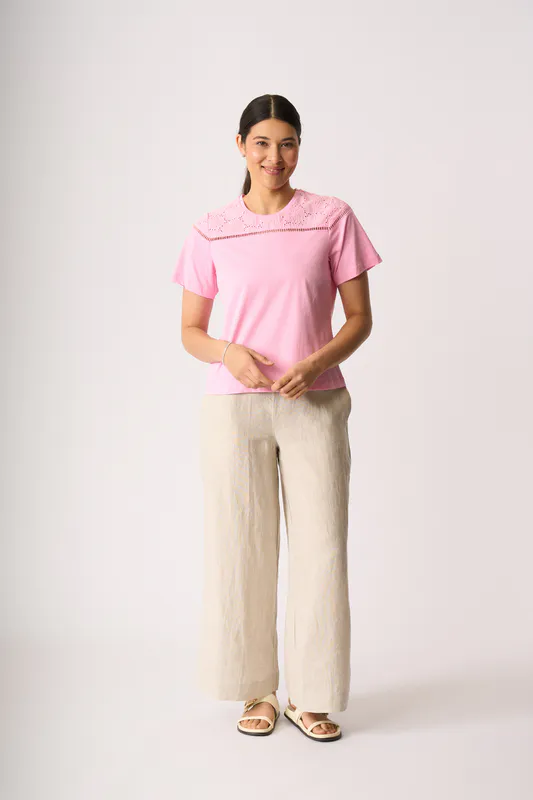 Model wearing String Pull Together Pant By Foil Available at Beetees Nelson