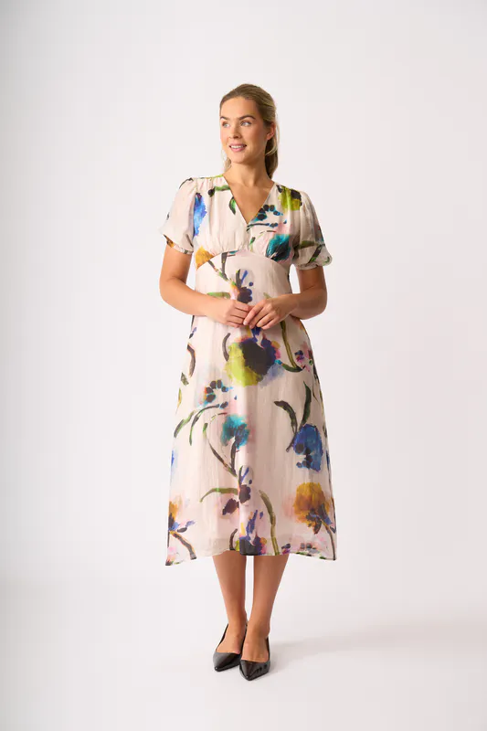Model wearing Bohemia Empire Returns Dress By Foil Available at Beetees Nelson
