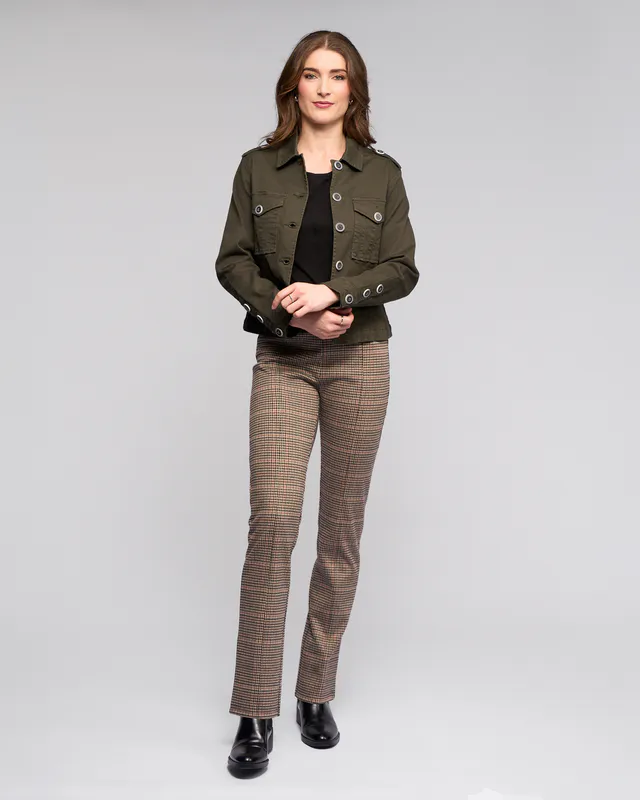 Model wearing Hunter Satellite Drill Jacket By Vassalli Available at Beetees Nelson