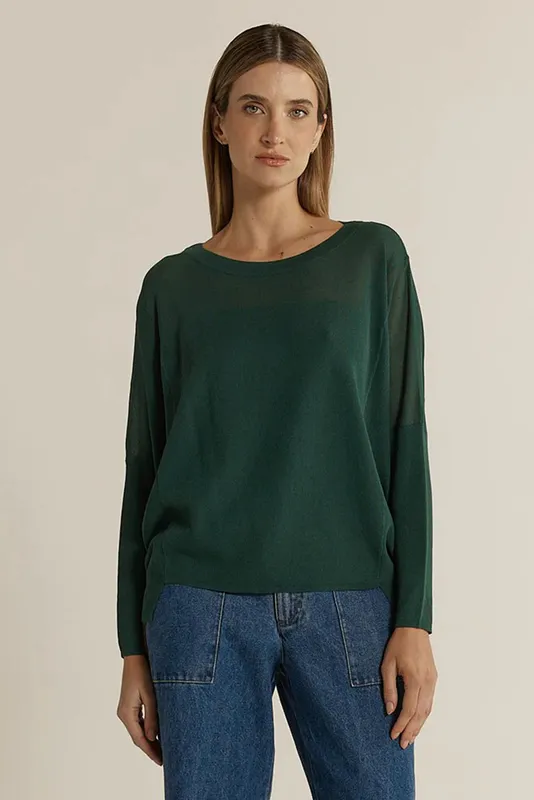 Model wearing Green Charlie Knit By Fate & Becker Available at Beetees Nelson