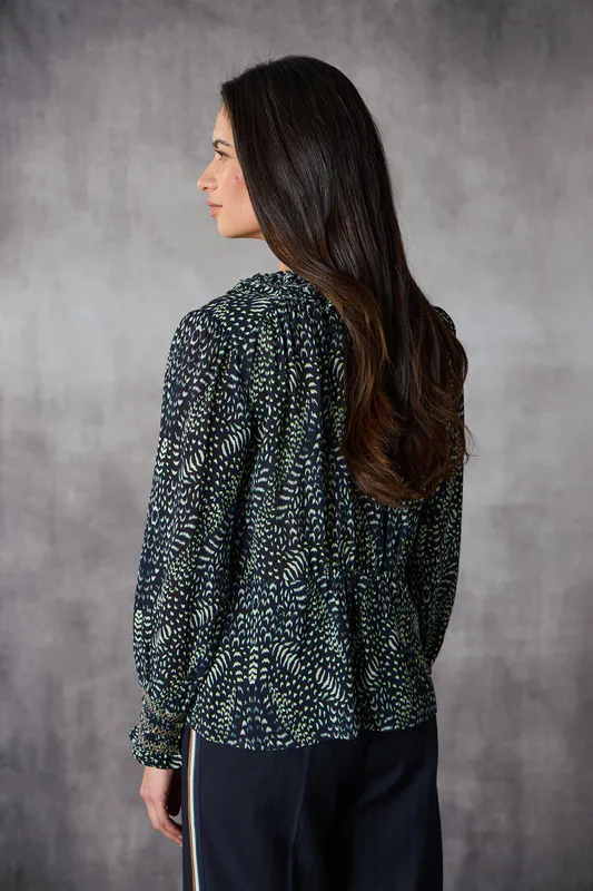 Model wearing Santiago Floral Santiago Shirt By Lania Available at Beetees Nelson