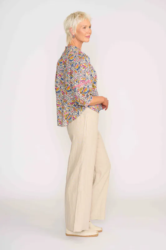 Model wearing Stone Pull Together Pant By Foil Available at Beetees Nelson