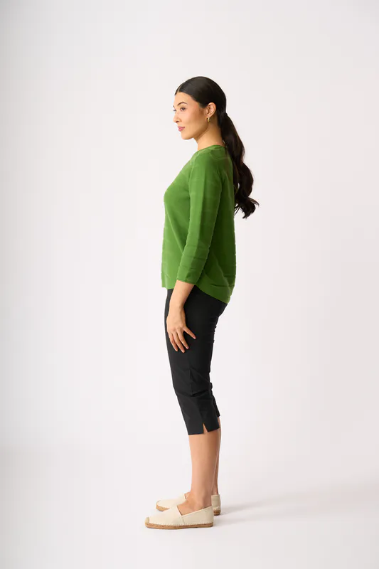 Model wearing Black Pant - 3/4 By Esplanade Available at Beetees Nelson