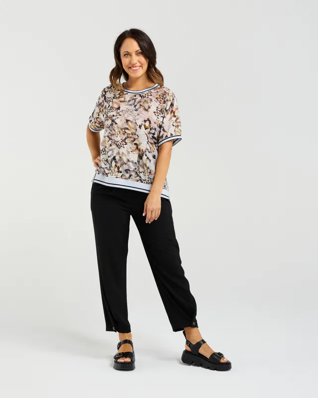 Model wearing Sage Mosaic Zoe Top By Seduce Available at Beetees Nelson