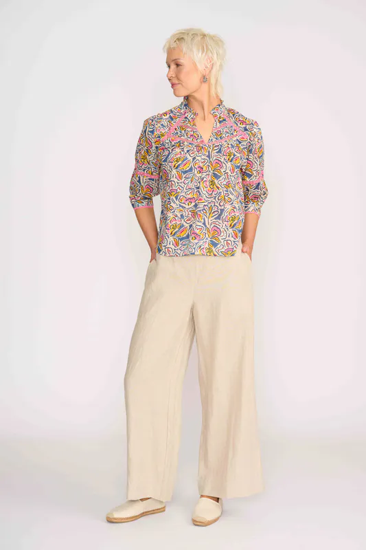 Model wearing Stone Pull Together Pant By Foil Available at Beetees Nelson