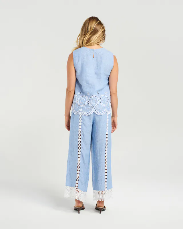 Model wearing Powder Blue Nala Top By MNBR Rose Available at Beetees Nelson