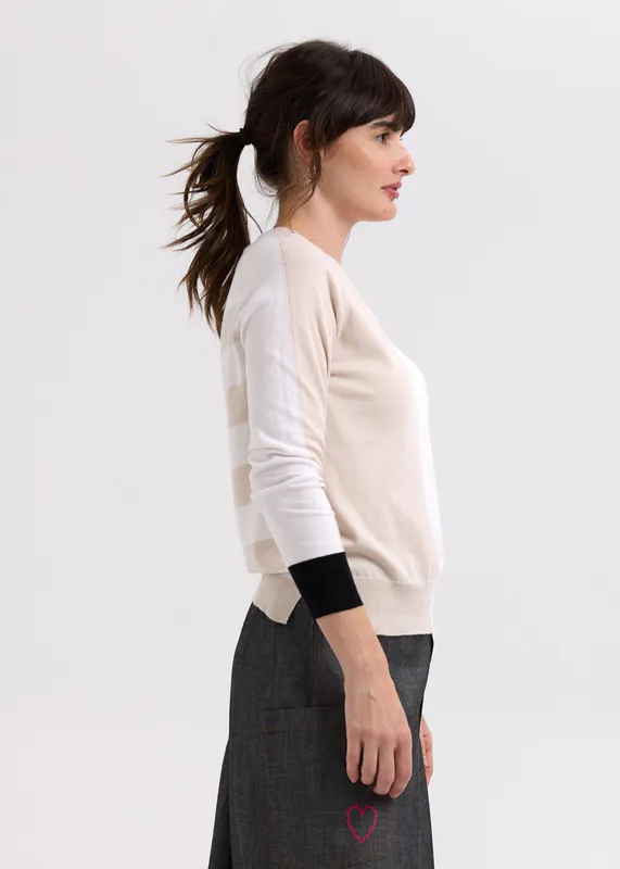 Model wearing Canvas Split Jumper By Zaket & Plover Available at Beetees Nelson