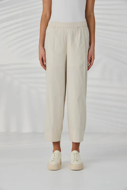 Model wearing Almond Barrel Pant By Lania Available at Beetees Nelson
