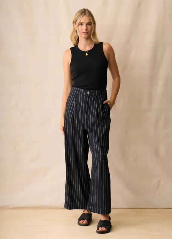 Model wearing Midnight Sloane Trouser By Neris Available at Beetees Nelson