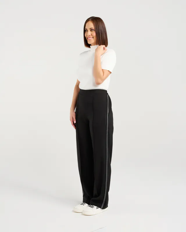 Model wearing Black Maro Pant By Zafina Available at Beetees Nelson