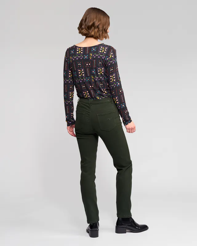 Model wearing Forest Column Knit Pant By Vassalli Available at Beetees Nelson