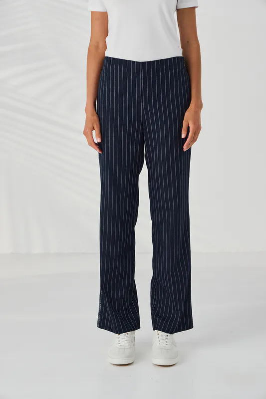 Model wearing Ink Director Pant By Lania Available at Beeetees Nelson