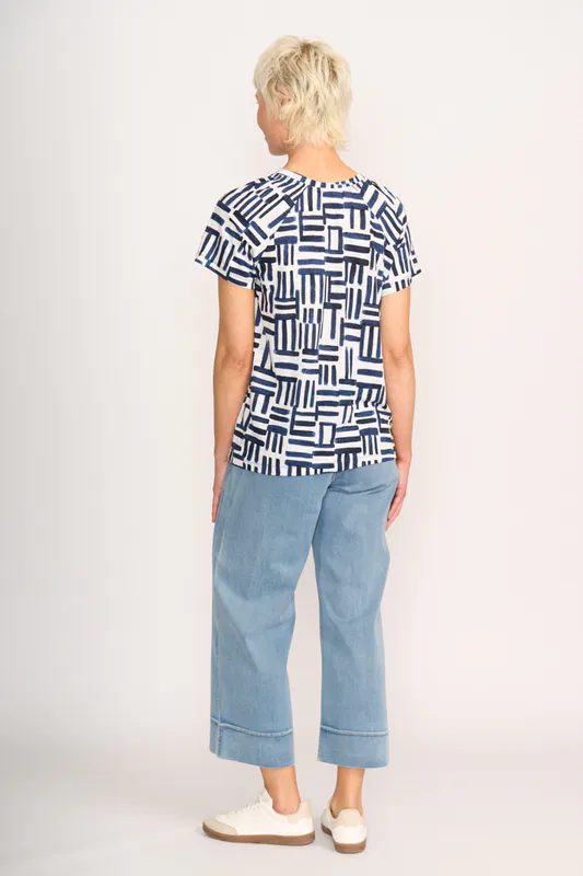 Model wearing Block & Roll Sew Cute Top By Foil Available at Beetees Nelson